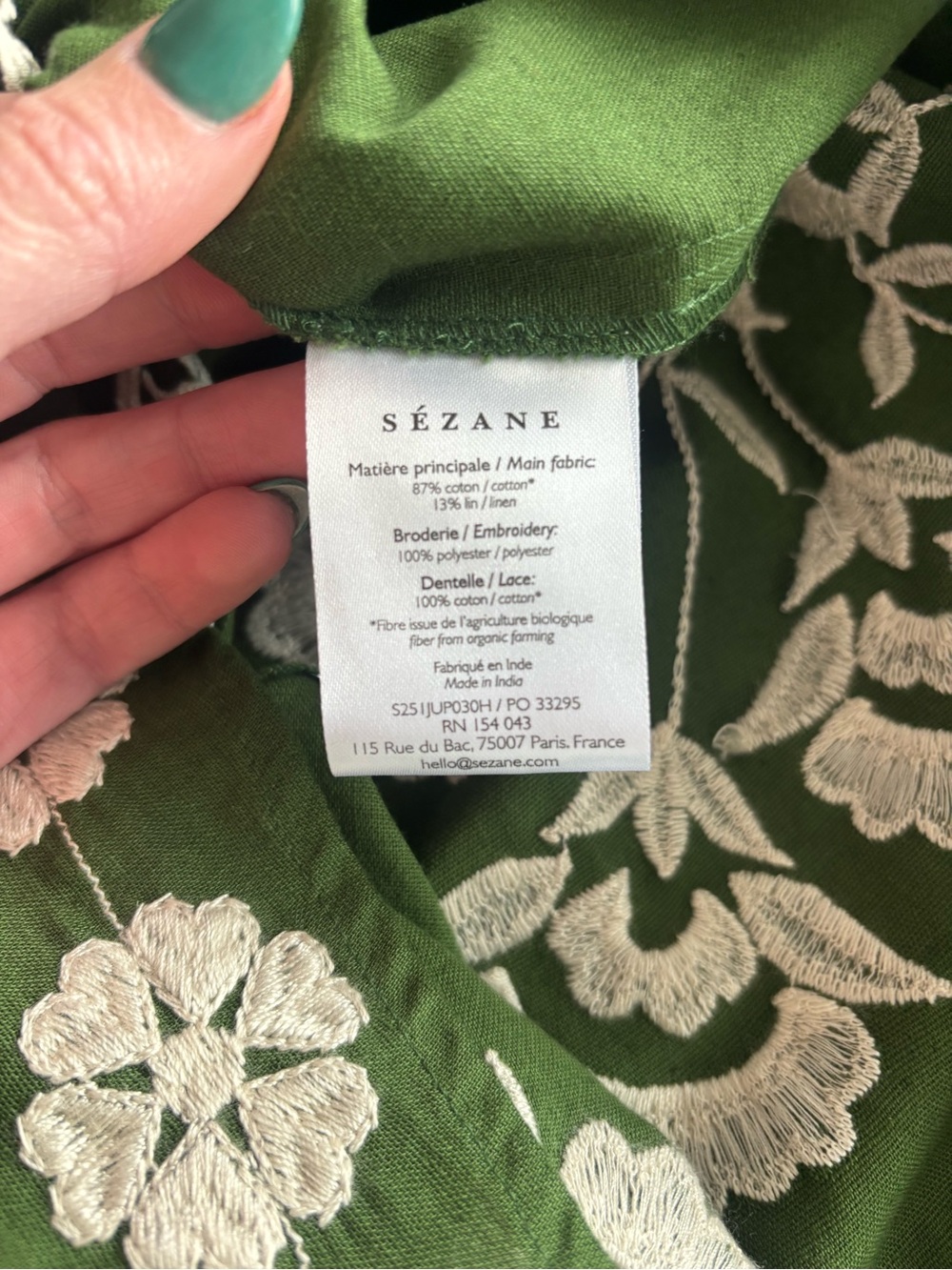 NWT Sézane Set - Siloe Skirt + Claire Blouse in Summer Green Size 4/36 - Picture 9 of 13